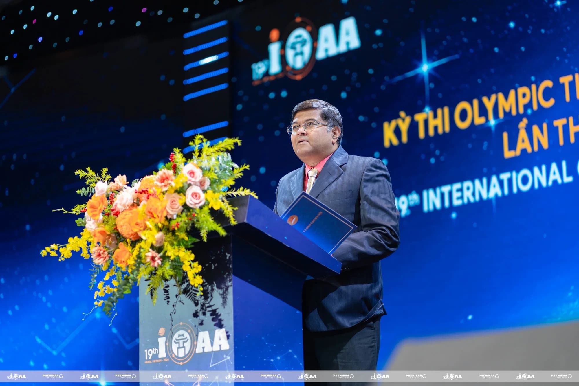 IOAA President Aniket Sule delivers welcome remarks.